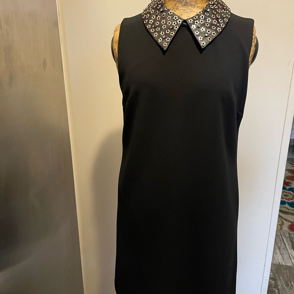 Betsey Johnson Black Dress with Floral Embellishments